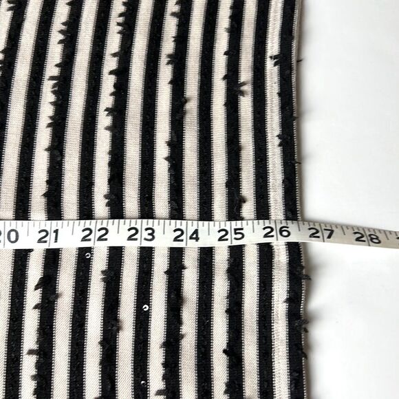 Talbots Woman Striped Sequin Top Short Sleeves Black - Ivory 2X - Picture 11 of 11